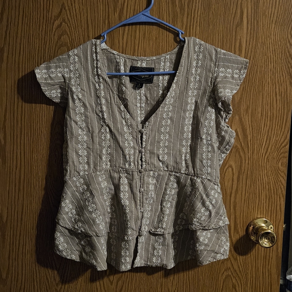 Gray Patterned Women's Top